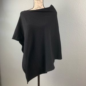 Cristi Conaway Black Cashmere Asymmetric Poncho